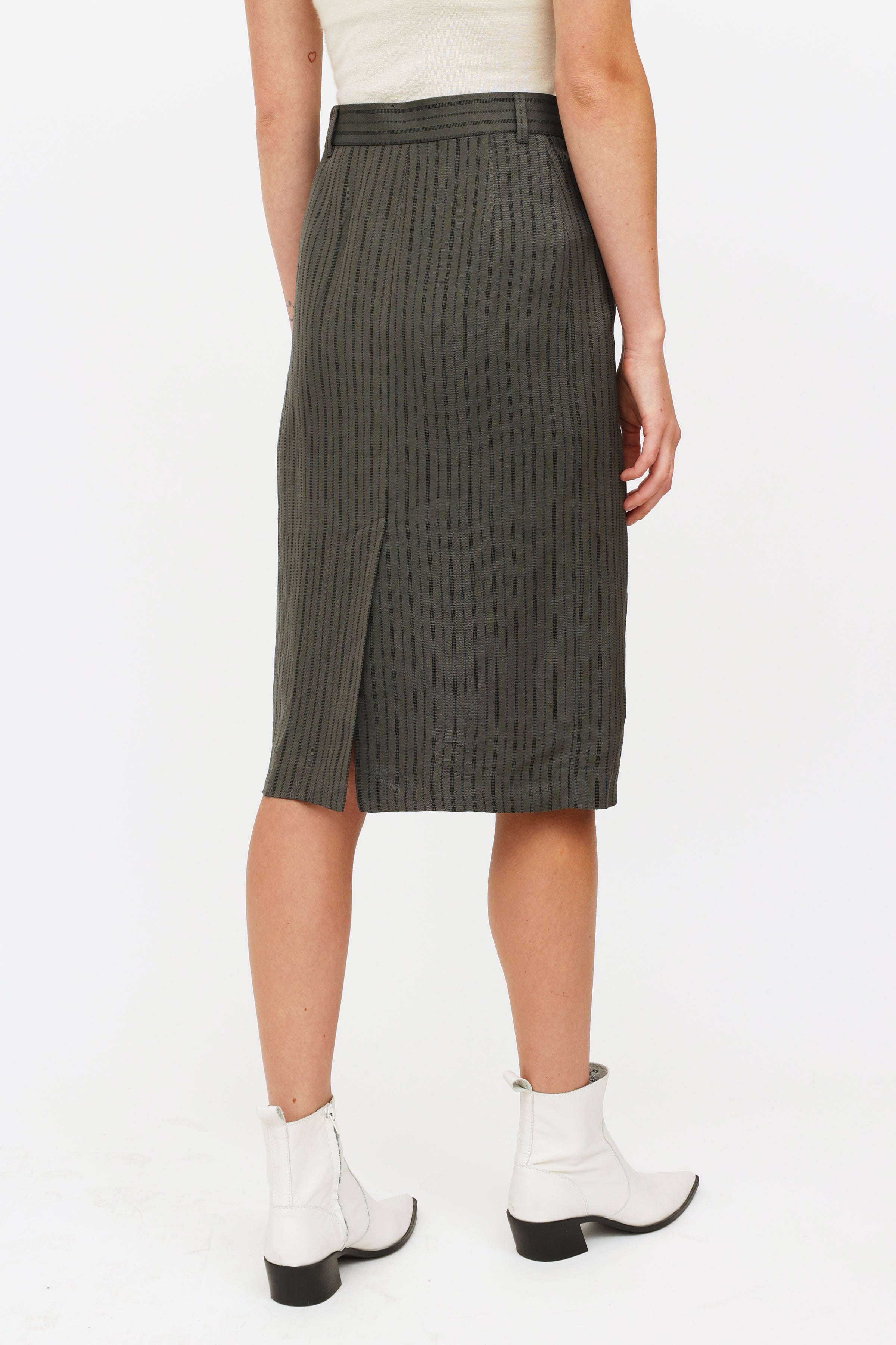 Acne Studios // Grey Stripe Linen Pencil Skirt – VSP Consignment