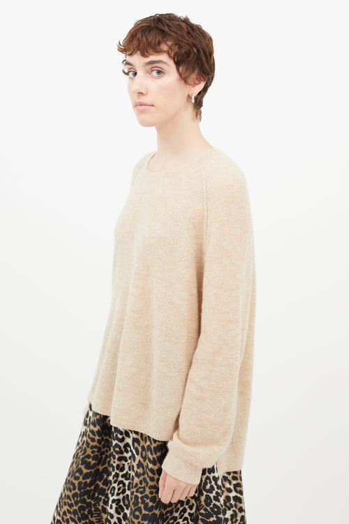 Acne Studios Beige Ribbed Knit Sweater