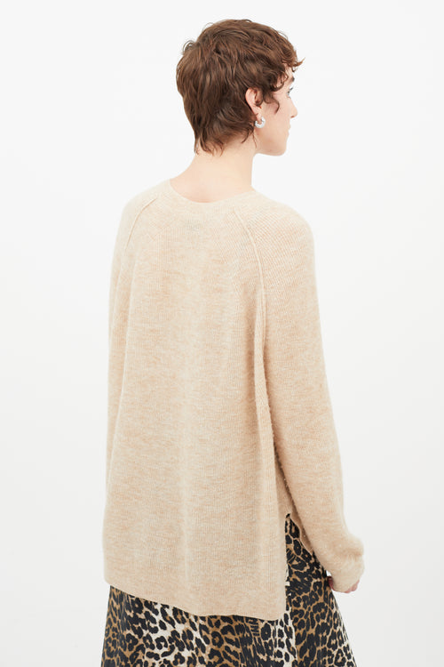 Acne Studios Beige Ribbed Knit Sweater