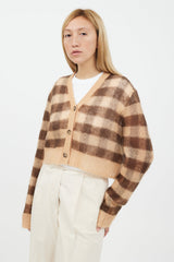 Acne Studios Beige & Brown Mohair Cropped Cardigan