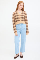 Acne Studios Beige & Brown Mohair Cropped Cardigan