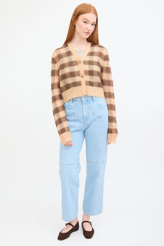 Acne Studios Beige & Brown Mohair Cropped Cardigan