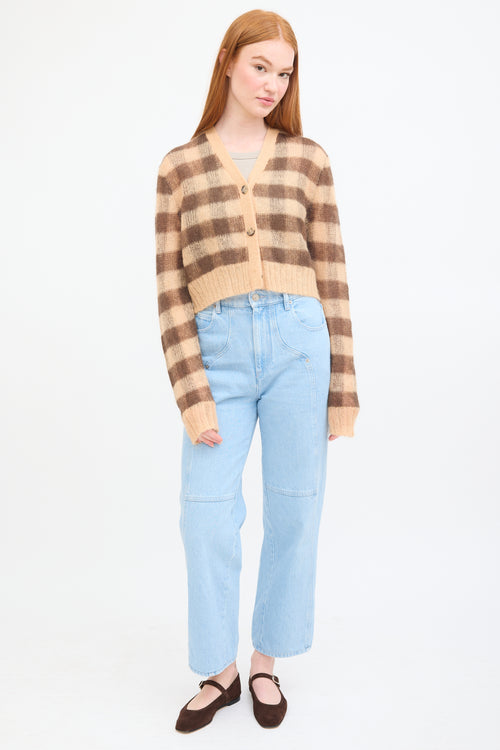 Acne Studios Beige & Brown Mohair Cropped Cardigan