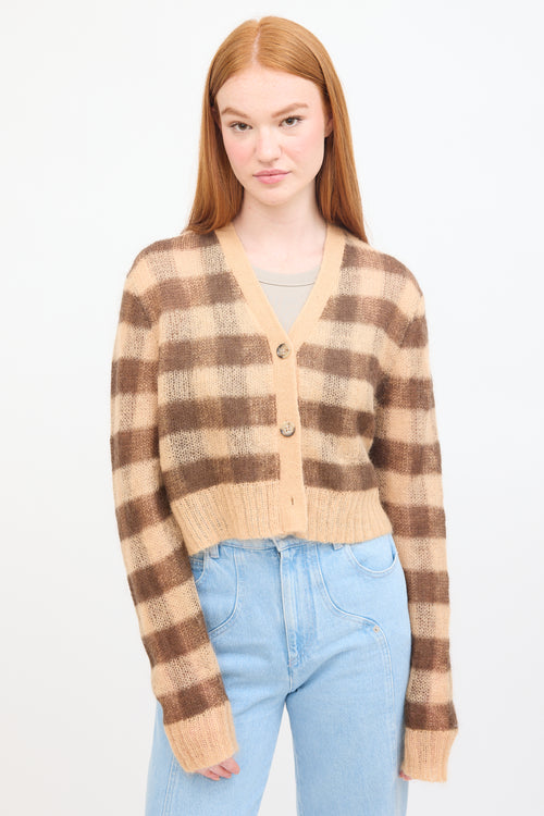 Acne Studios Beige & Brown Mohair Cropped Cardigan