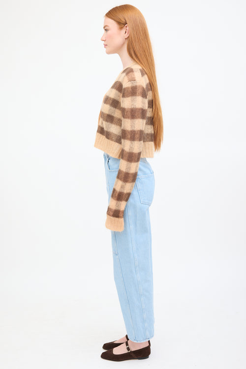 Acne Studios Beige & Brown Mohair Cropped Cardigan