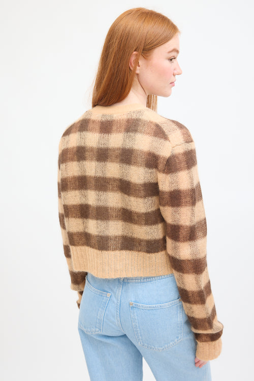 Acne Studios Beige & Brown Mohair Cropped Cardigan