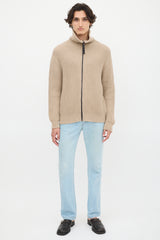 Acne Studios Beige Funnel Zipped Sweater