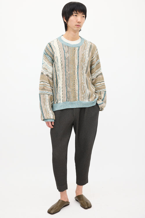 Acne Studios Beige & Multi Knit Patterned Sweater