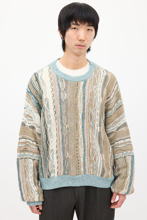 Acne Studios Beige & Multi Knit Patterned Sweater