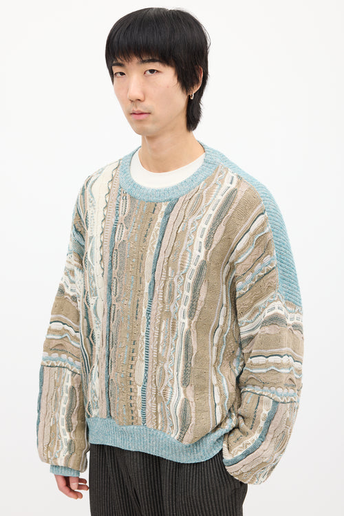 Acne Studios Beige & Multi Knit Patterned Sweater