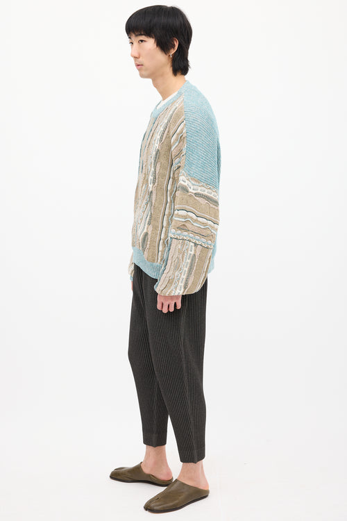 Acne Studios Beige & Multi Knit Patterned Sweater