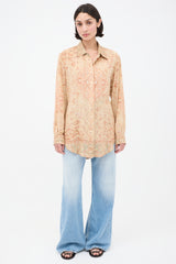 Acne Studios Beige & Pink Paisley Shirt