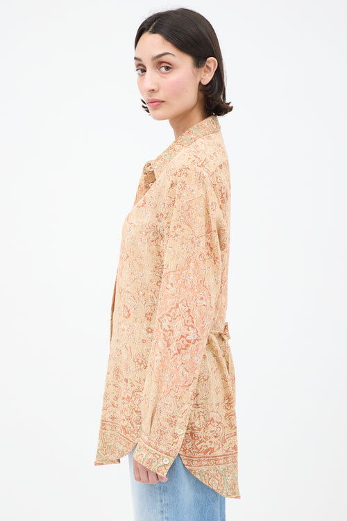 Acne Studios Beige & Pink Paisley Shirt