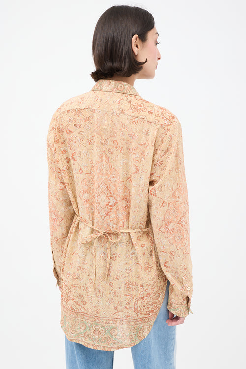 Acne Studios Beige & Pink Paisley Shirt