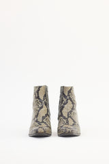 Acne Studios Beige Leather Embossed Ankle Boot