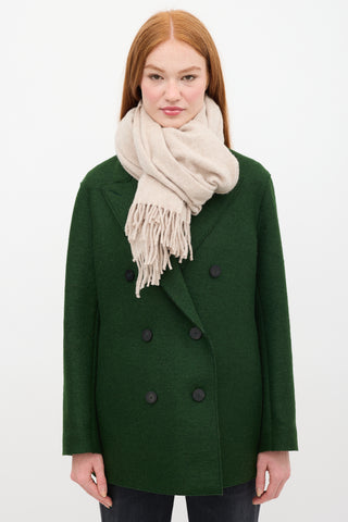 Acne Studios Beige Wool Fringe Scarf