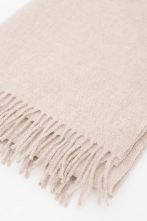 Acne Studios Beige Wool Fringe Scarf