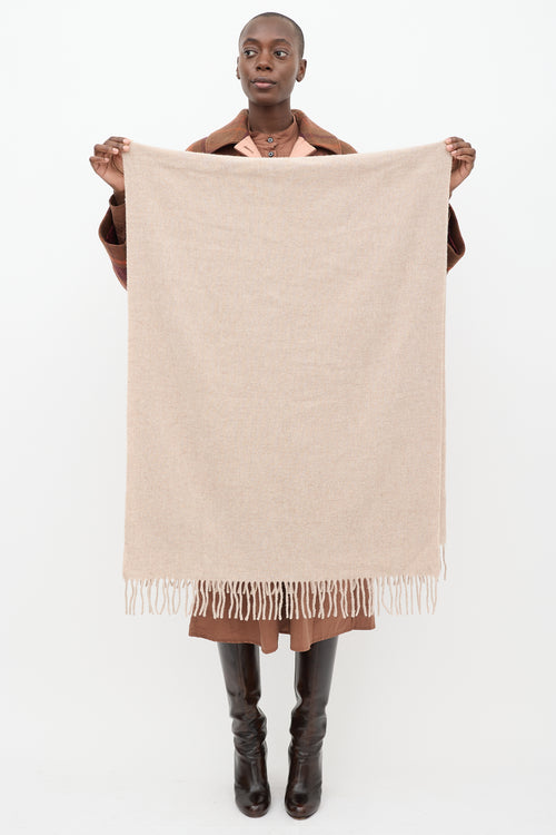 Acne Studios Beige Wool Fringe Scarf