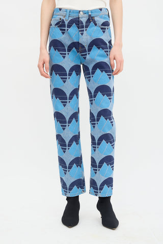 Acne Studios Blå Konst Log Print Jeans