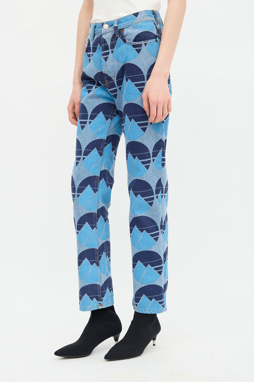 Acne Studios Blå Konst Log Print Jeans
