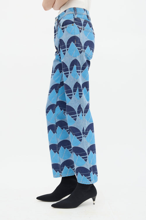 Acne Studios Blå Konst Log Print Jeans