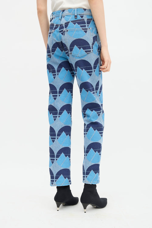 Acne Studios Blå Konst Log Print Jeans