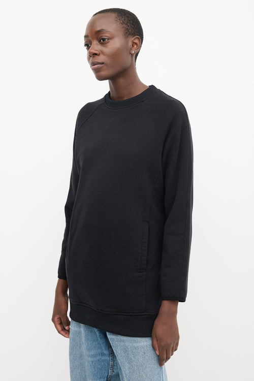 Acne Studios Black Cotton Slip Pocket Crewneck Sweater