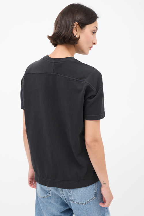 Acne Studios Black Cotton Split Side T-Shirt