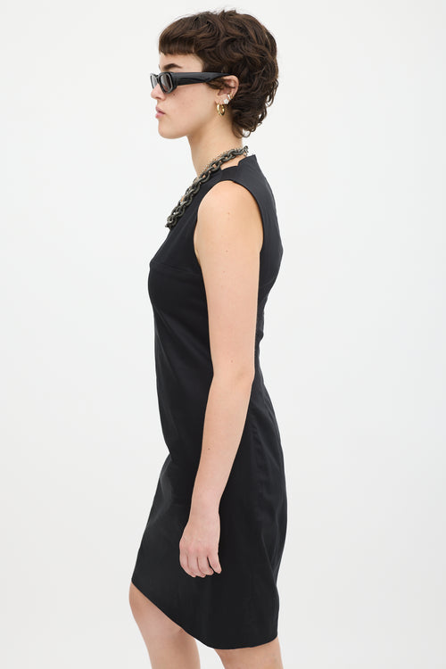 Acne Studios Black Cotton Tara Tux Shift Dress