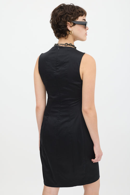 Acne Studios Black Cotton Tara Tux Shift Dress