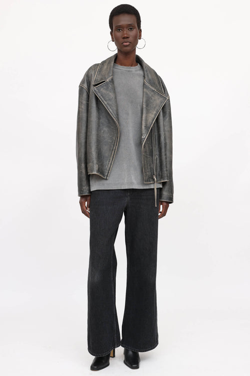 Acne Studios Sanded Leather Biker Jacket
