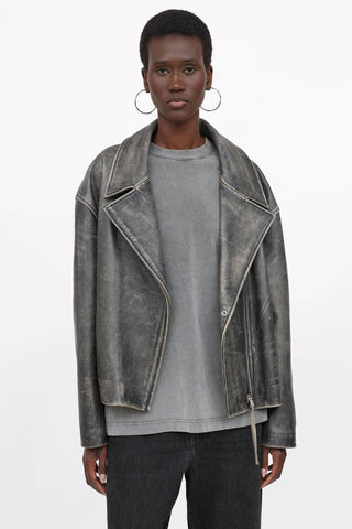 Acne Studios Sanded Leather Biker Jacket