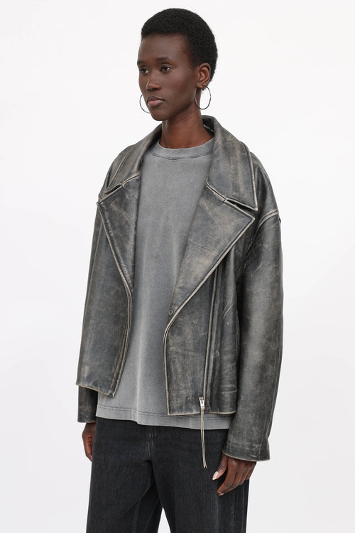 Acne Studios Sanded Leather Biker Jacket