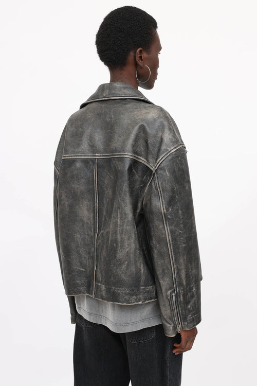 Acne Studios Sanded Leather Biker Jacket