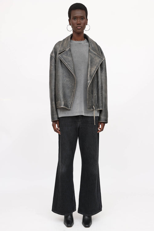 Acne Studios Sanded Leather Biker Jacket