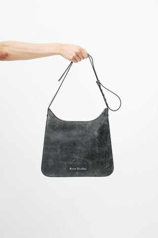Acne Studios Black Distressed Platt Leather Shoulder Bag