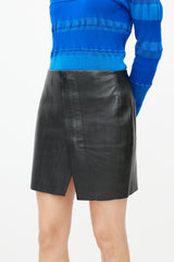 Acne Studios Black Leather Mini Skirt