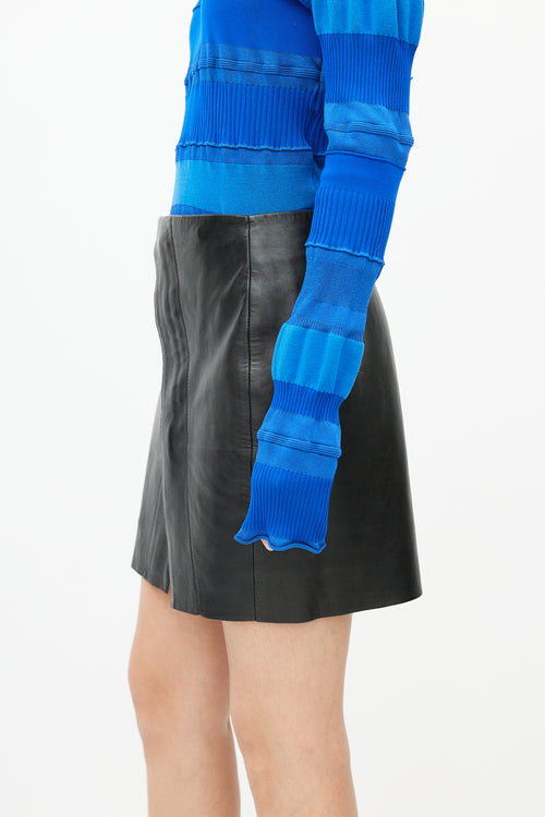 Acne Studios Black Leather Mini Skirt