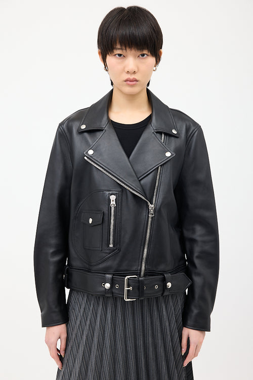 Acne Studios Black Leather New Merlyn Biker Jacket