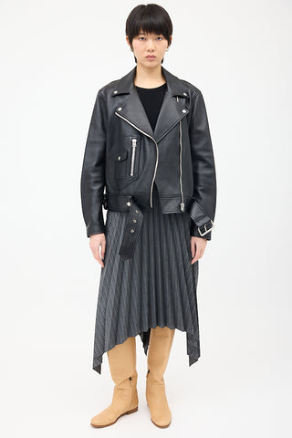 Acne Studios Black Leather New Merlyn Biker Jacket