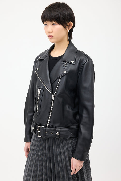 Acne Studios Black Leather New Merlyn Biker Jacket