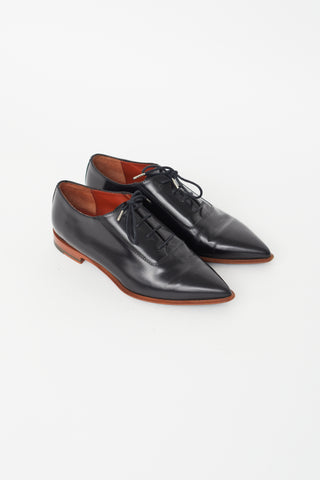 Acne Studios Black Leather Pointed Toe Oxford