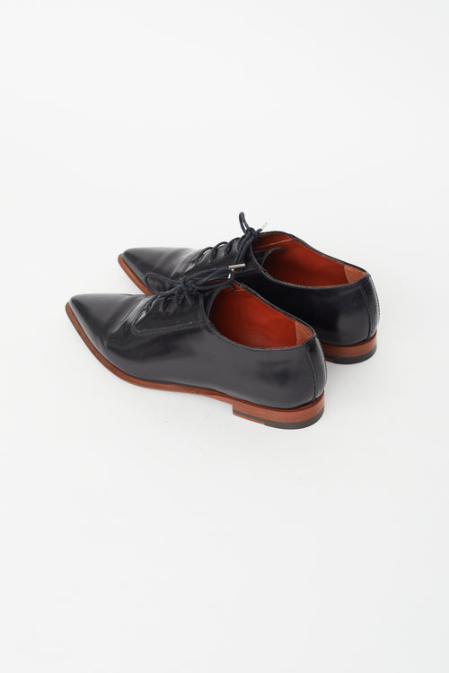 Acne Studios Black Leather Pointed Toe Oxford