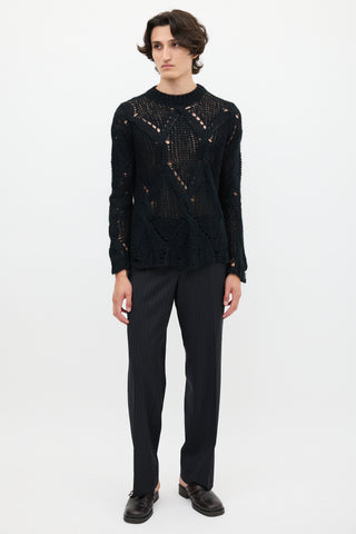 Acne Studios Black Loose Cable Knit Sweater