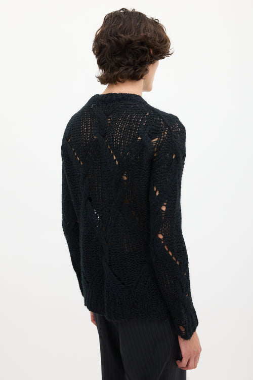 Acne Studios Black Loose Cable Knit Sweater