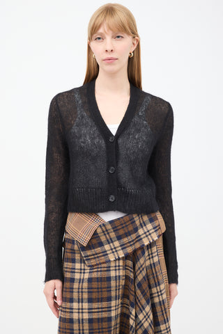 Acne Studios Black Mohair Cropped Cardigan