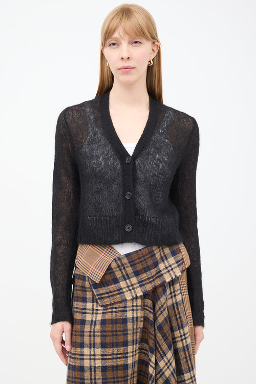 Acne Studios Black Mohair Cropped Cardigan