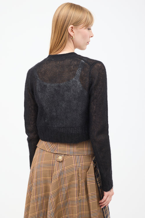 Acne Studios Black Mohair Cropped Cardigan