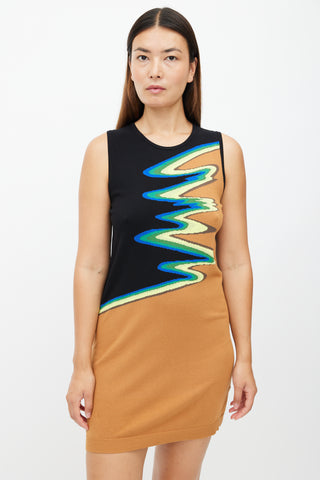 Acne Studios Black & Multicolour Osha Waves Knit Dress