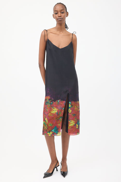 Acne Studios Black & Multi Silk Tie Dress